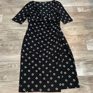 LAUREN Ralph Lauren black and white slinky dress